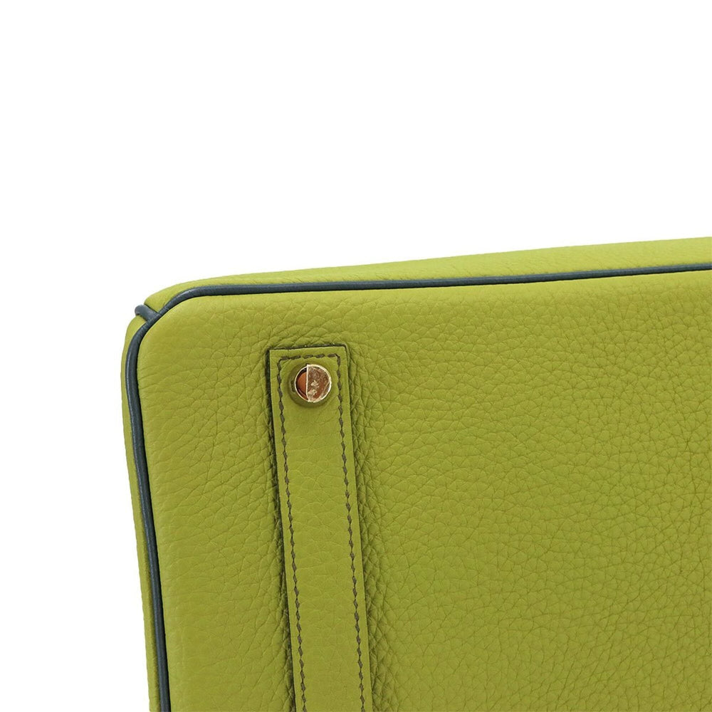 Hermes Birkin 35 Personal SPO Togo Pistachio Blue Orage Handbag □Q Stamp Gold Hardware — New - Store Return