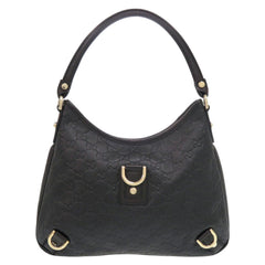 Like new Gucci Abbey Guccissima 13078 one-shoulder bag in black leather. 0282 GUCCI — Like New
