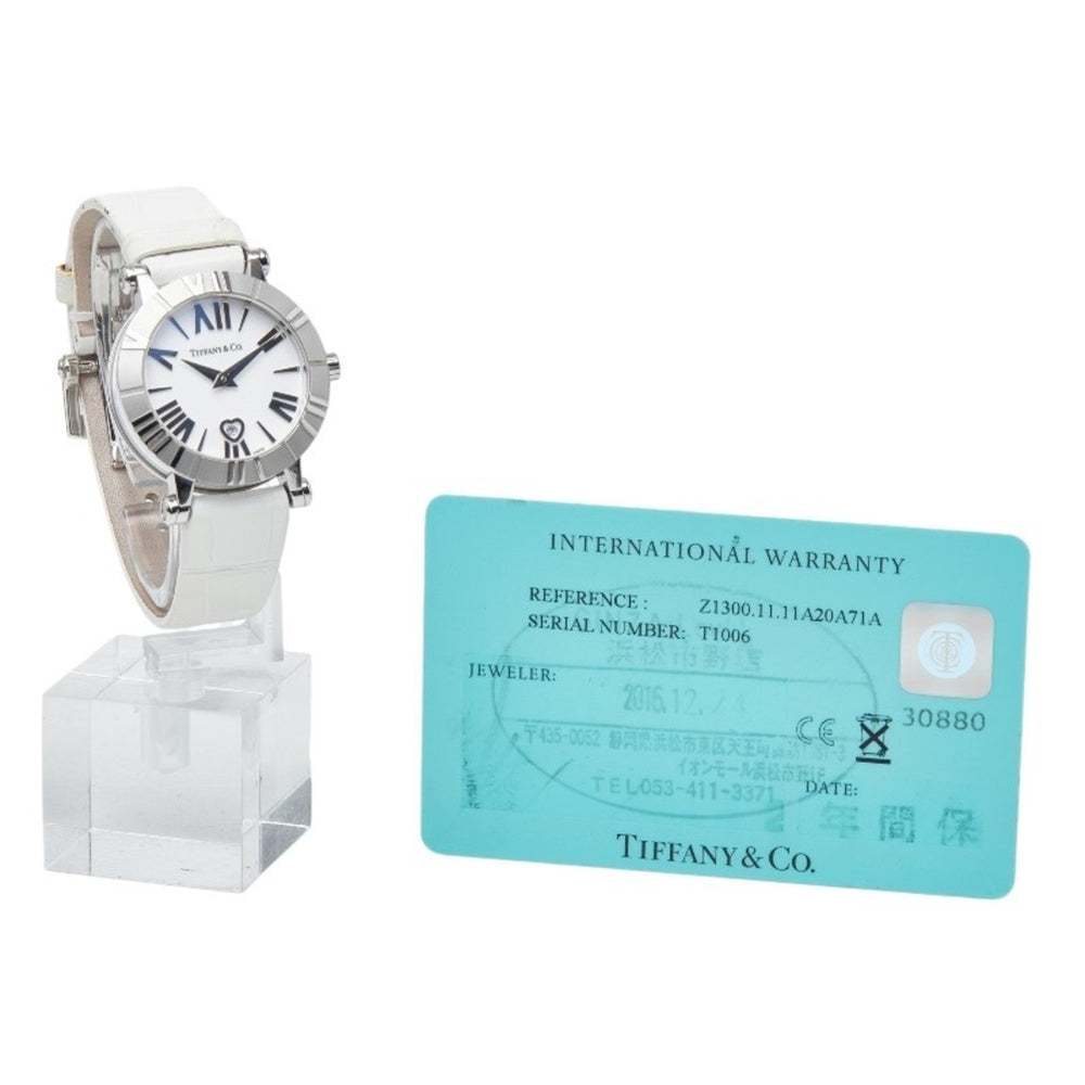 Tiffany & Co. Atlas Heart Watch Z1300.11.11A20A71A Quartz White Dial Stainless Steel Leather Strap Ladies' TIFFANY&Co — Good