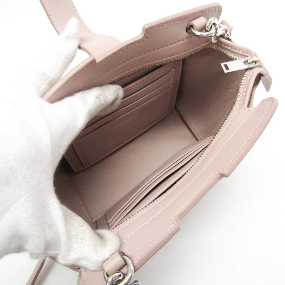 Yves Saint Laurent Toyca Bus 452322 Women's Leather Shoulder Bag Pink Beige — Like New
