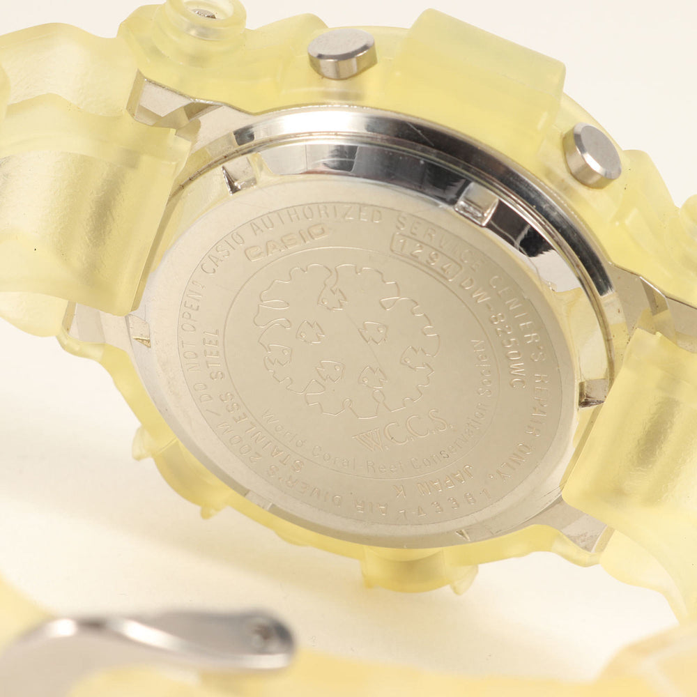G-SHOCK 90s DW-8250WC-7BT FROGMAN W.C.C.S. World Coral Reef Conservation Society model Great Pavona watch, clear, 90s, CASIO men's — Good