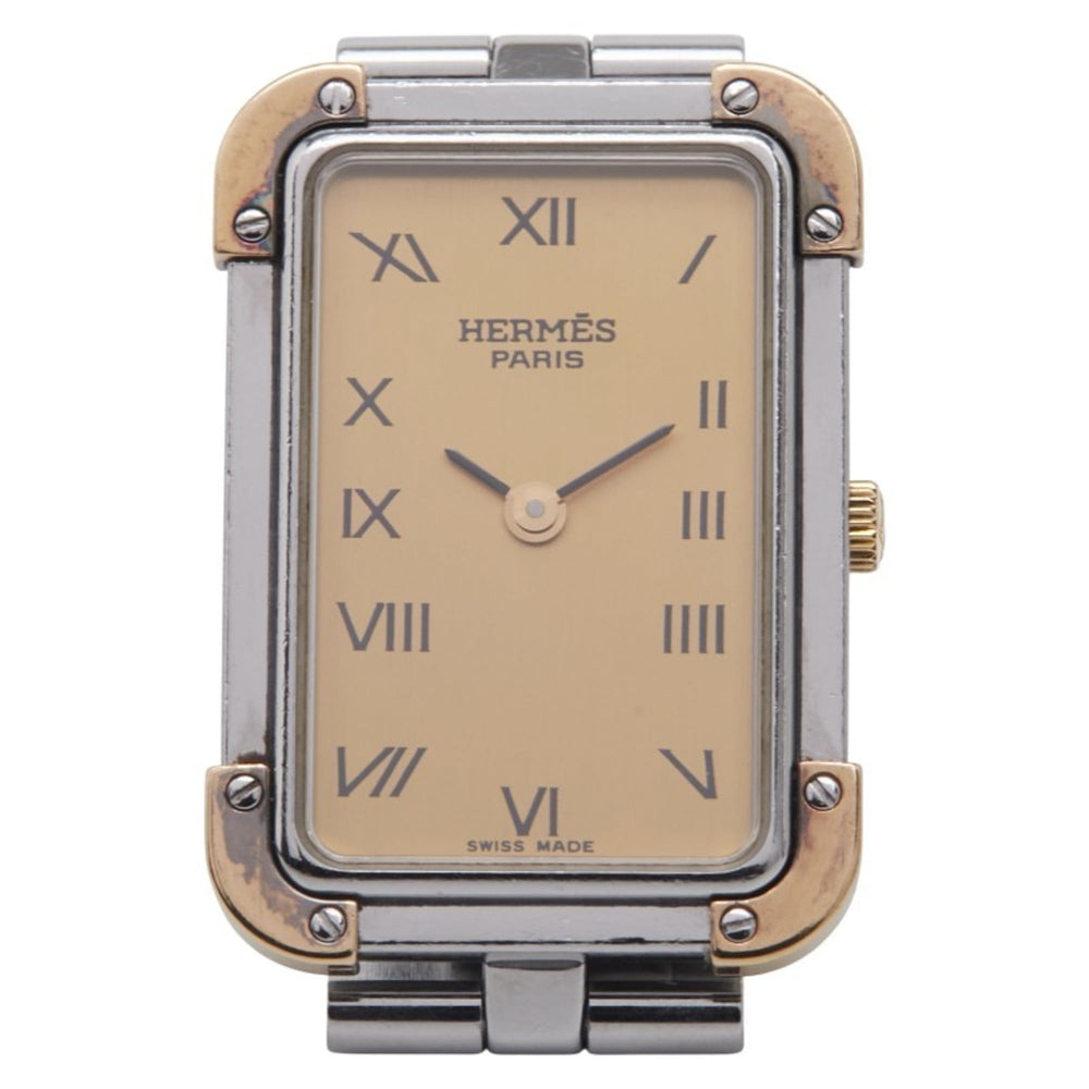 Hermès Cloiseur Watch CR1.220 Quartz Gold Dial Stainless Steel Plated Women's HERMES — Good