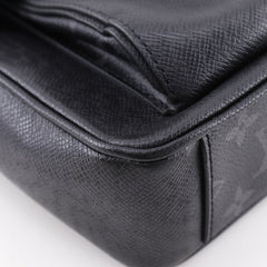 Louis Vuitton Taigalama Shoulder Bag M30746, Taiga x Monogram Eclipse Canvas, Black, A5 Size, Flap, Men's — Like New