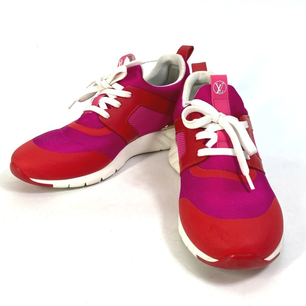 LOUIS VUITTON Two-tone Logo Sneakers with Laces, Nylon, Women's, Pink