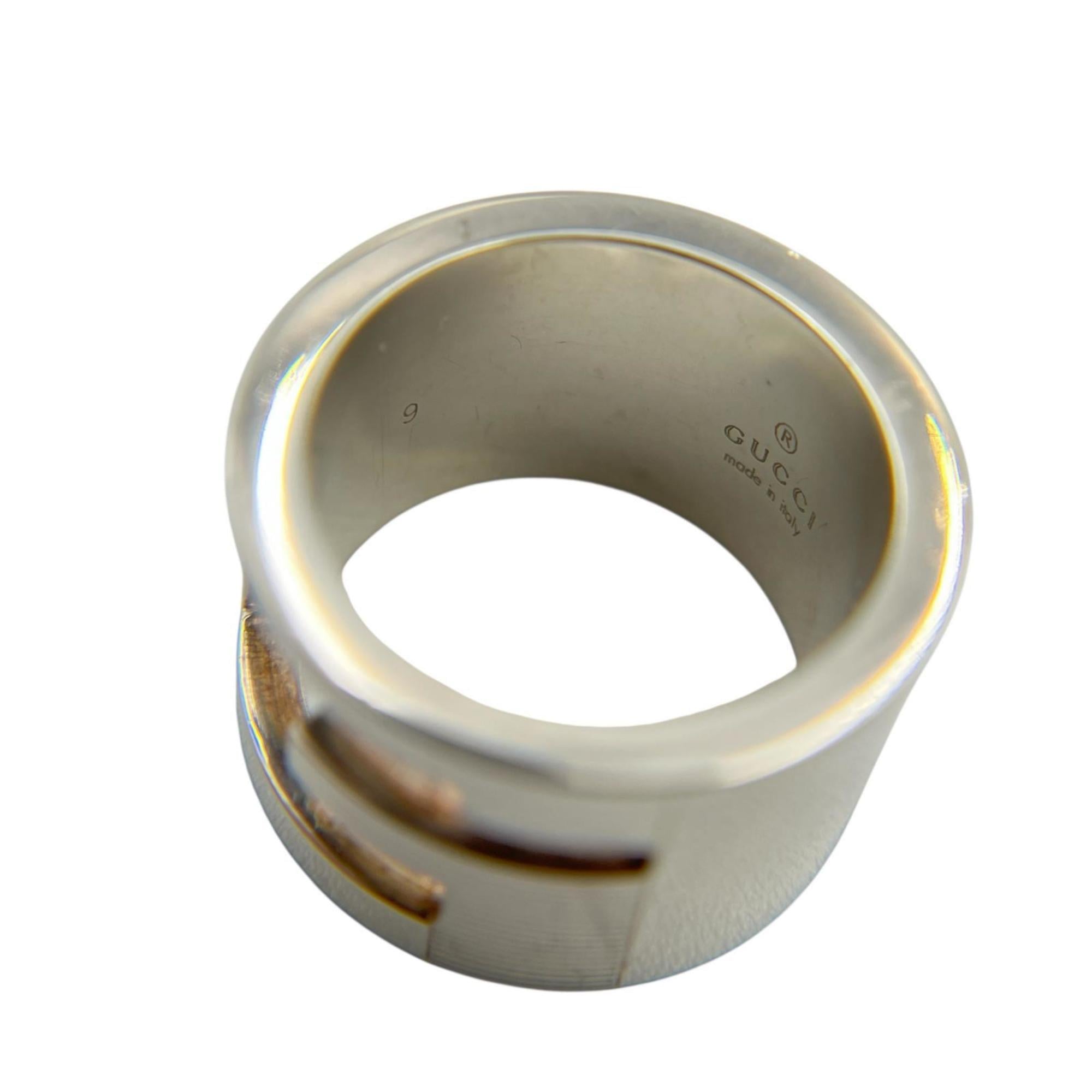 Gucci Branded G Ring in Sterling Silver for Men