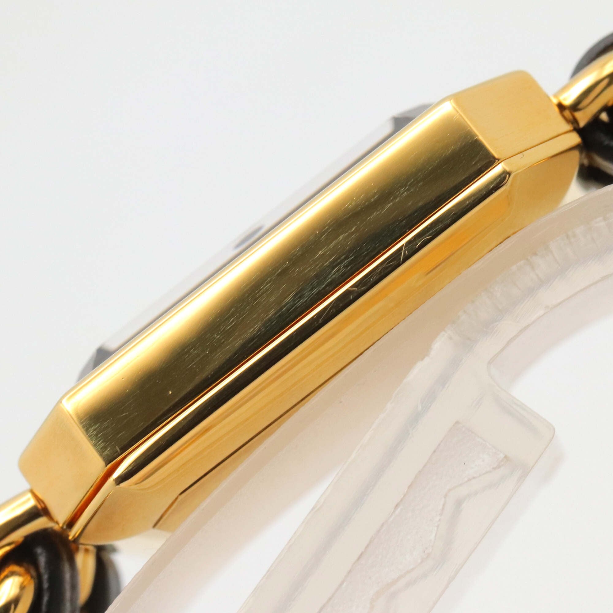 Chanel CHANEL Première S Watch, Gold Plated (GP), Leather Strap, Women's, Black, H0001 — Very Good