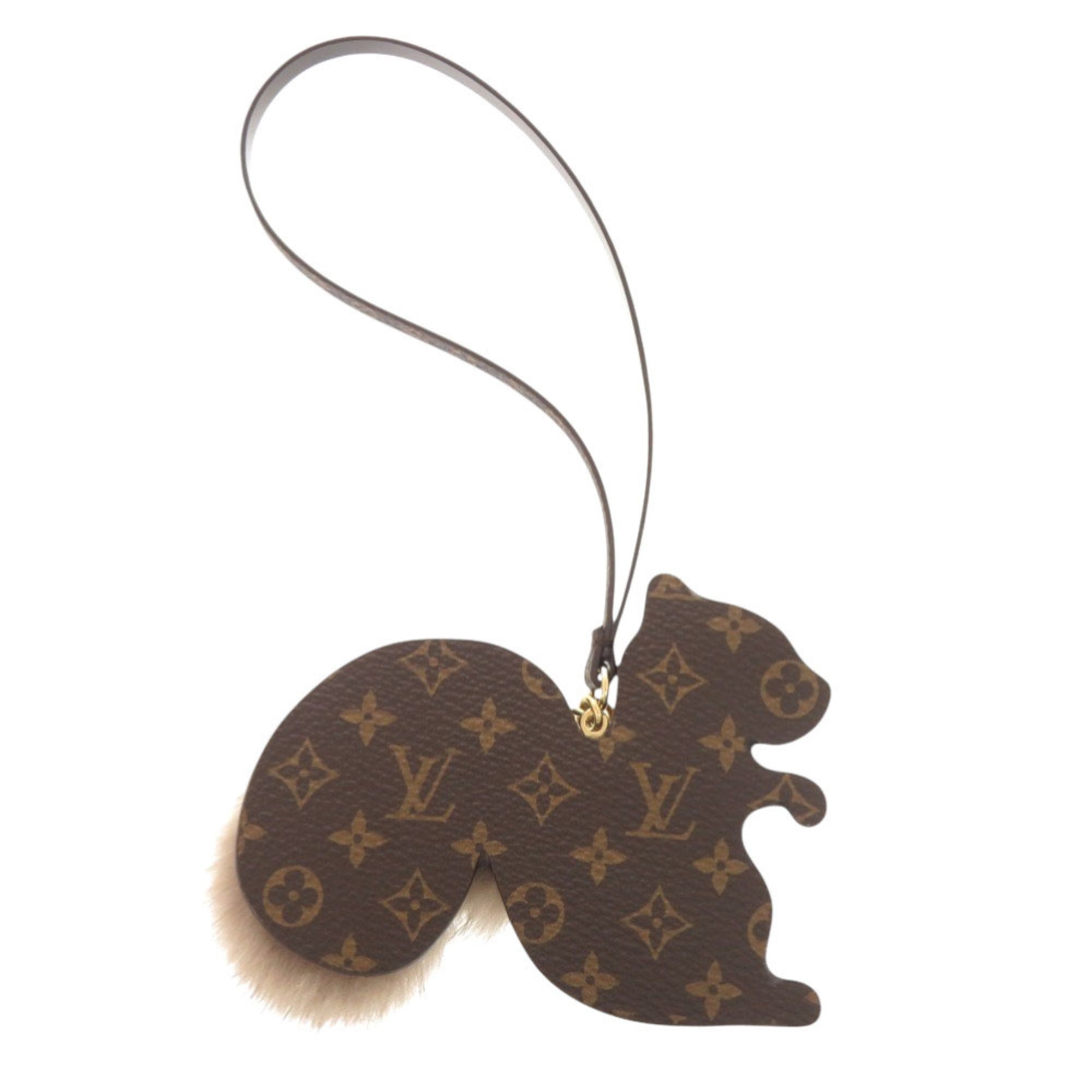 Unused Louis Vuitton accessory bag charm, Squalol LV Furry Friend Monogram M03218, mink squirrel 1515 LOUIS VUITTON — New - Store Return