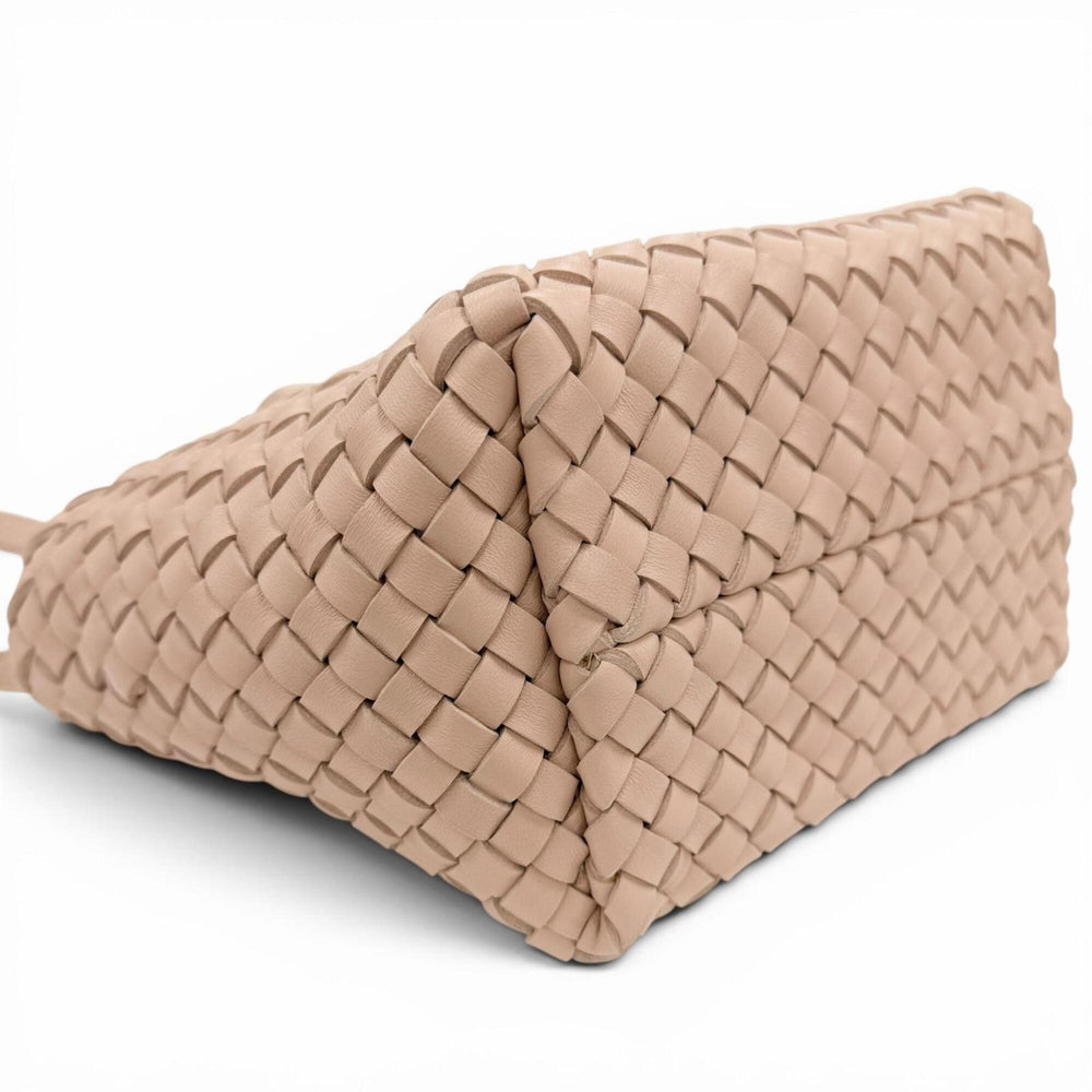 BOTTEGA VENETA 781670 Intrecciato Mini Cabas Lambskin 2-Way Handbag/Shoulder Bag with Pouch, Pink, Made in Italy, Women's, Dust — Like New