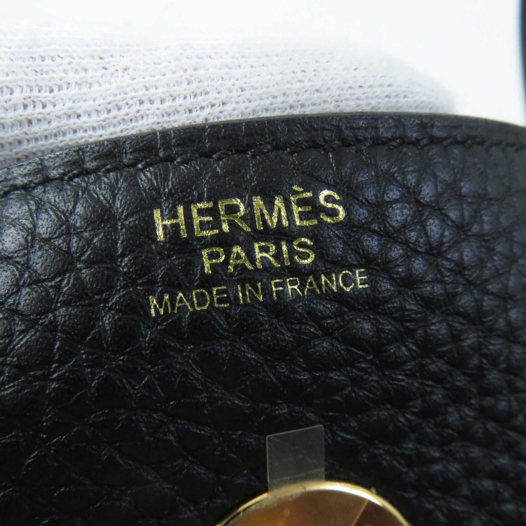 HERMES Lindy 30 Gold Hardware Taurillon Clemence Shoulder Bag Black B Stamp Comes with Dust Made in France Women's — Like New