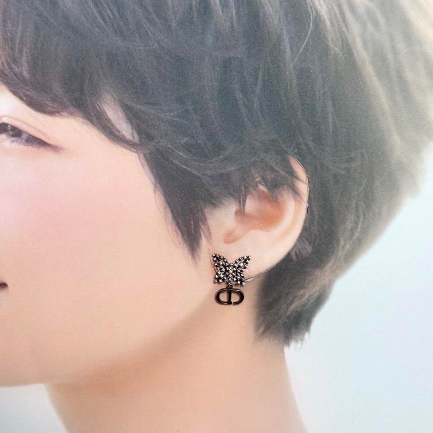 Christian Dior Dior Women's Asymmetrical Earrings Papillon Butterfly