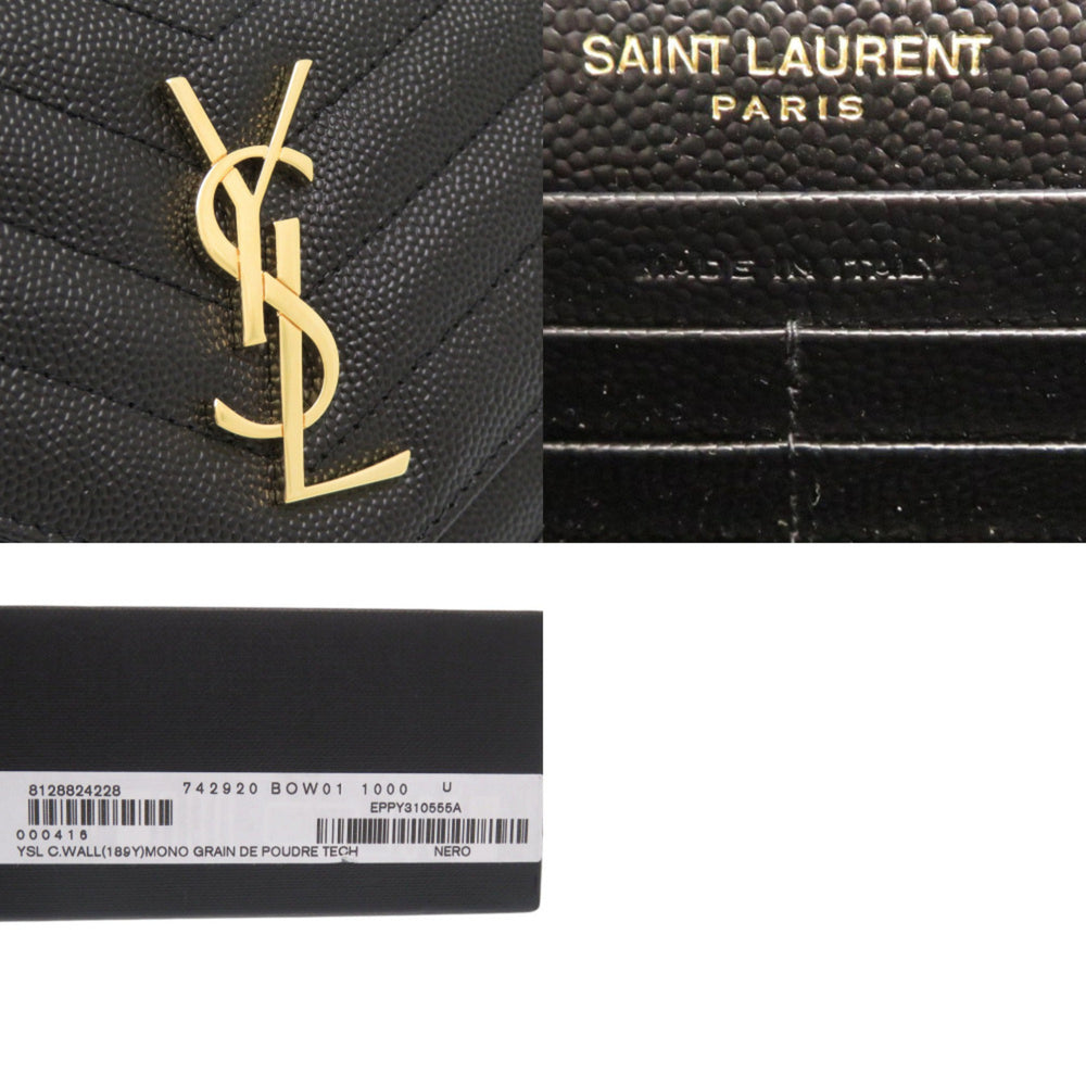 Yves Saint Laurent Like new Saint Laurent Paris Cassandra Envelope Wallet with Chain 742920, black leather chain shoulder bag, 1490 — Like New