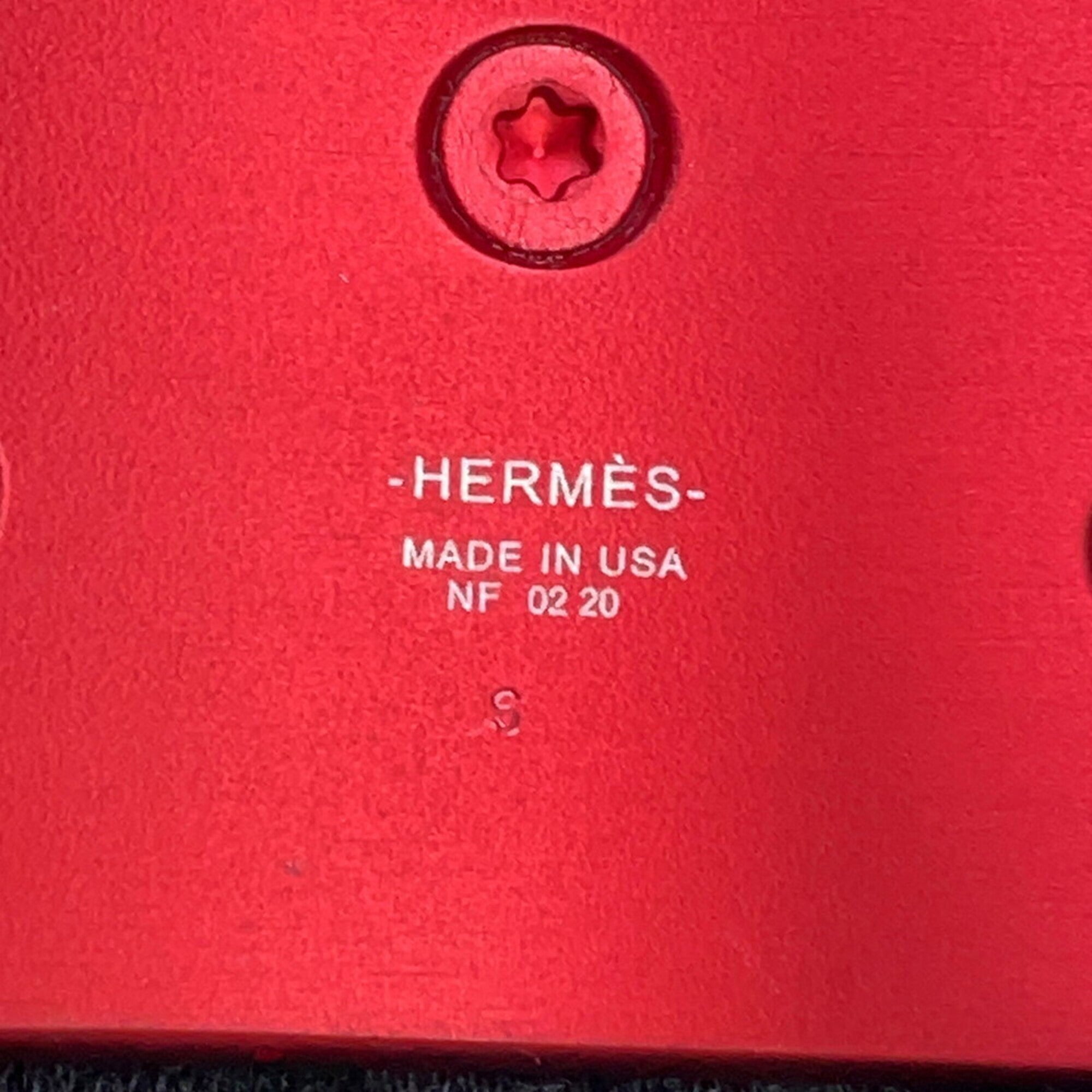 Hermes Collier de Chien Bracelet, Red Sunset Aluminum, Size S, HERMES Matte Metal Bangle — Like New