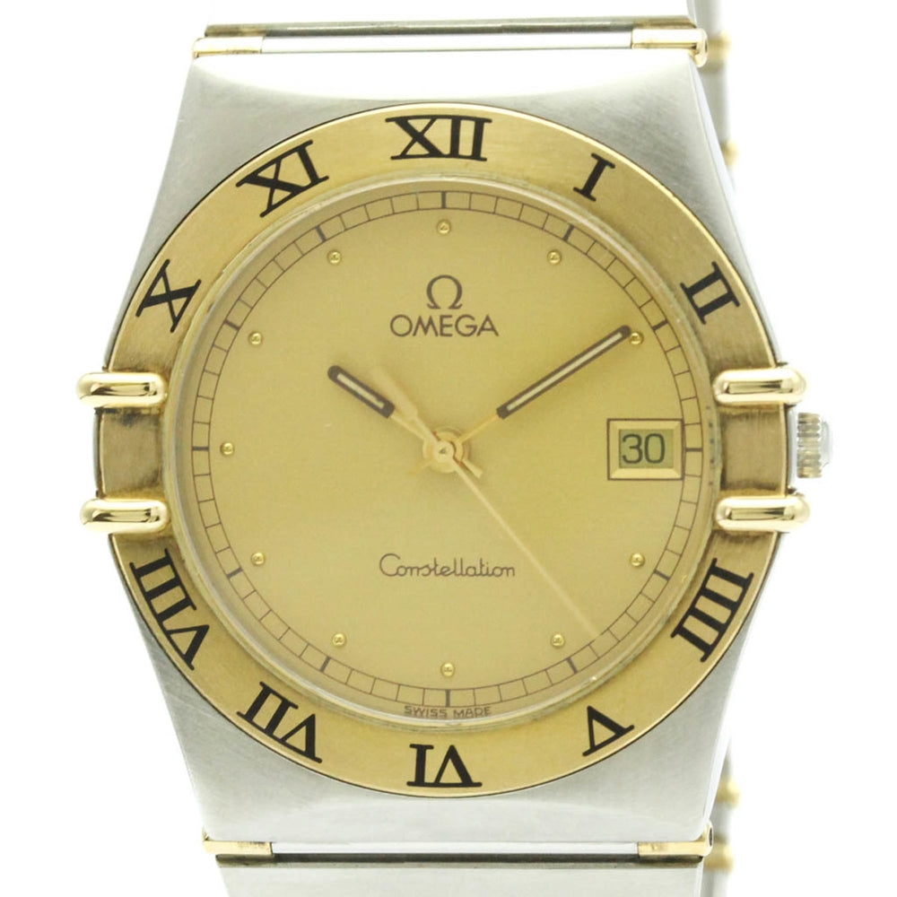 OMEGA Constellation 18K Gold Steel Quartz Mens Watch 396.1080 Polished — Very Good