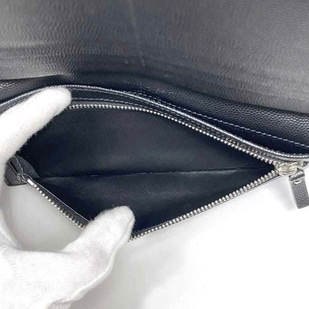 Saint Laurent Bi-fold Long Wallet f-22675 Black TGN556297 0920 Leather SAINT LAURENT PARIS Grain YSL Women's Men's