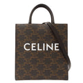 Celine Women's Tote/Shoulder Bag, Triomphe Canvas, Vertical Cabas, Medium, Black/Brown, Handbag/Shoulder Bag