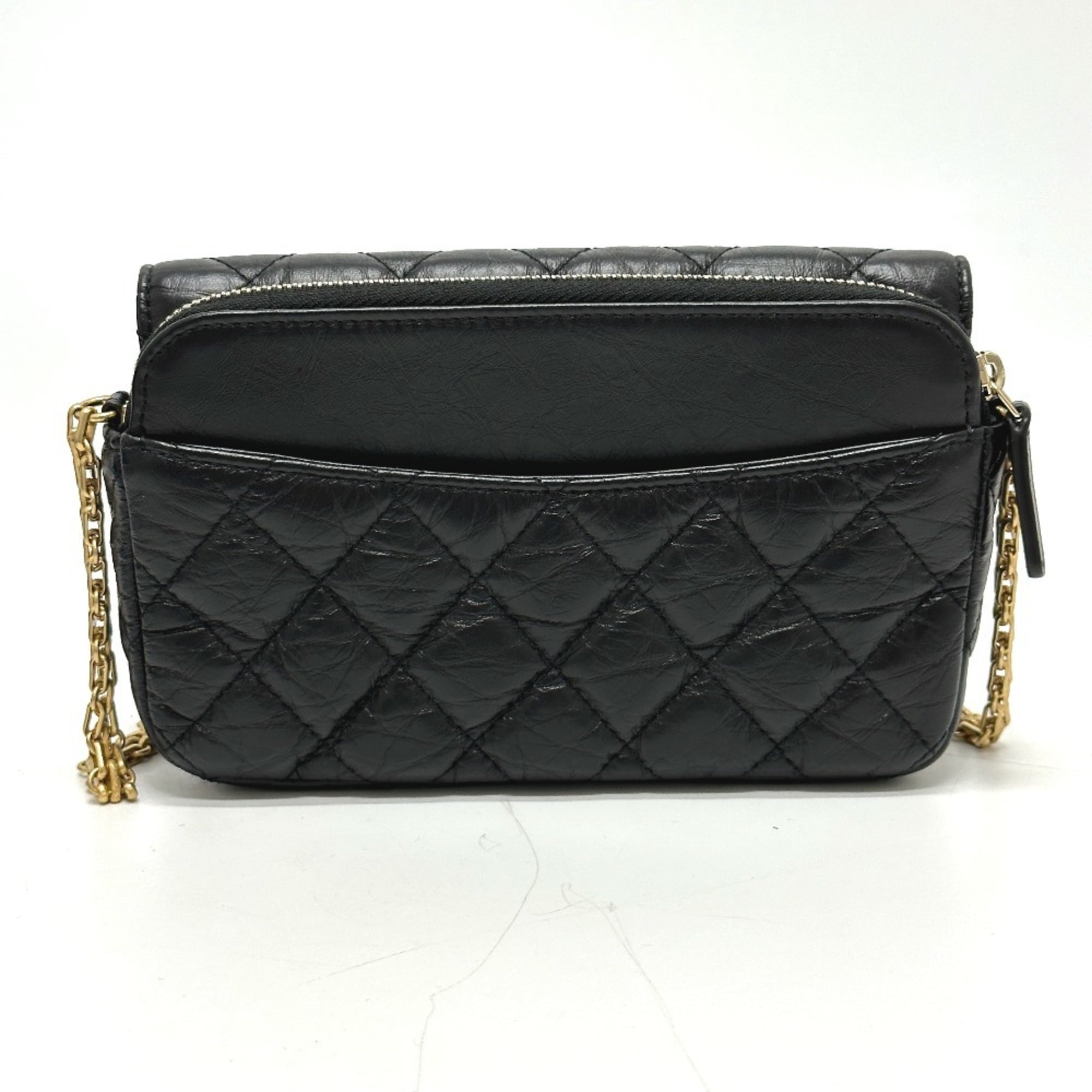 CHANEL AP2215 2.55 Mademoiselle Matelasse Chain Wallet Shoulder Bag Calfskin Women's Black G-230510-29 — New - Store Return