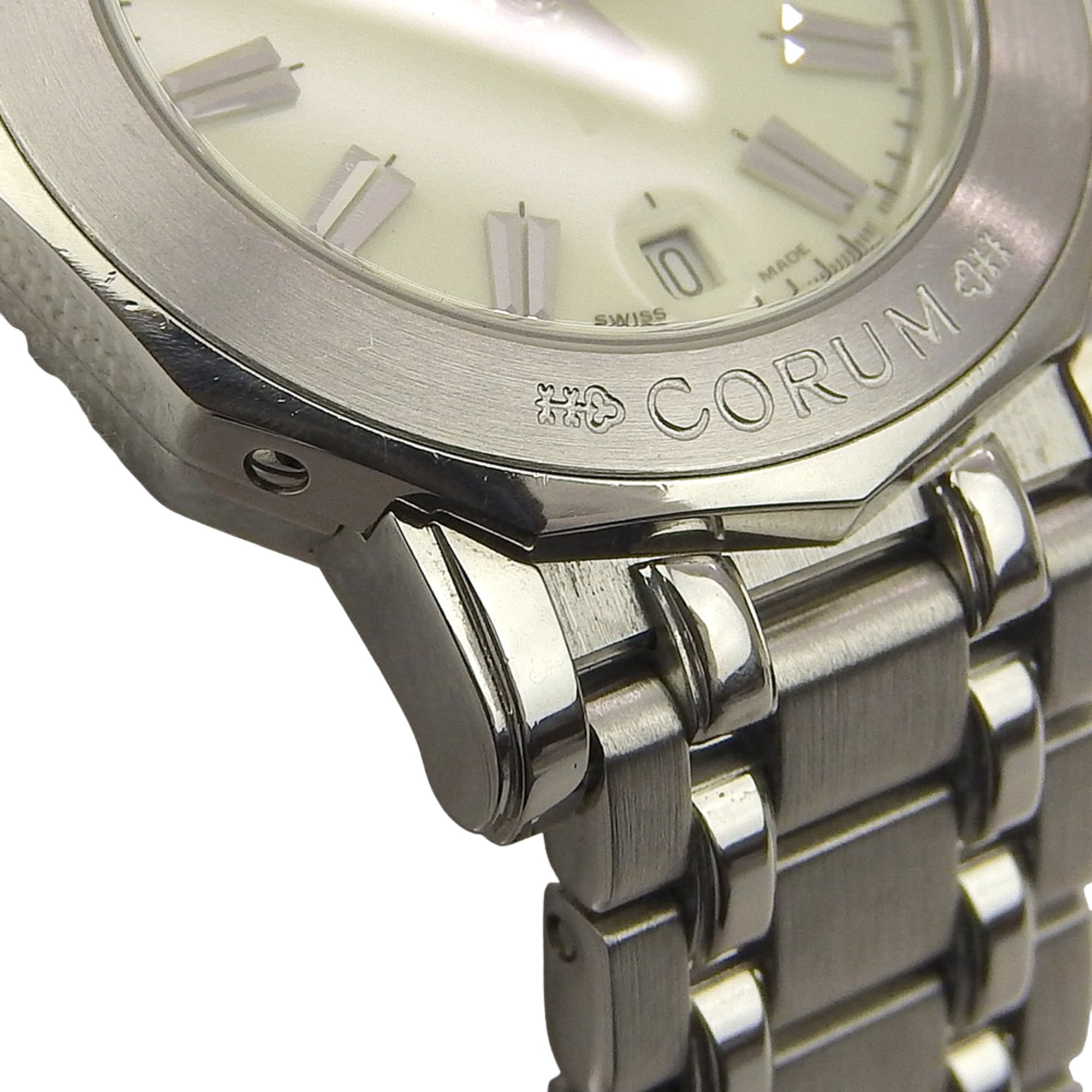 Corum Admiral's Cup Watch, 39.130.20.V585, Stainless Steel, Quartz Movement, Analog Display, Ivory Dial, Women's — Good