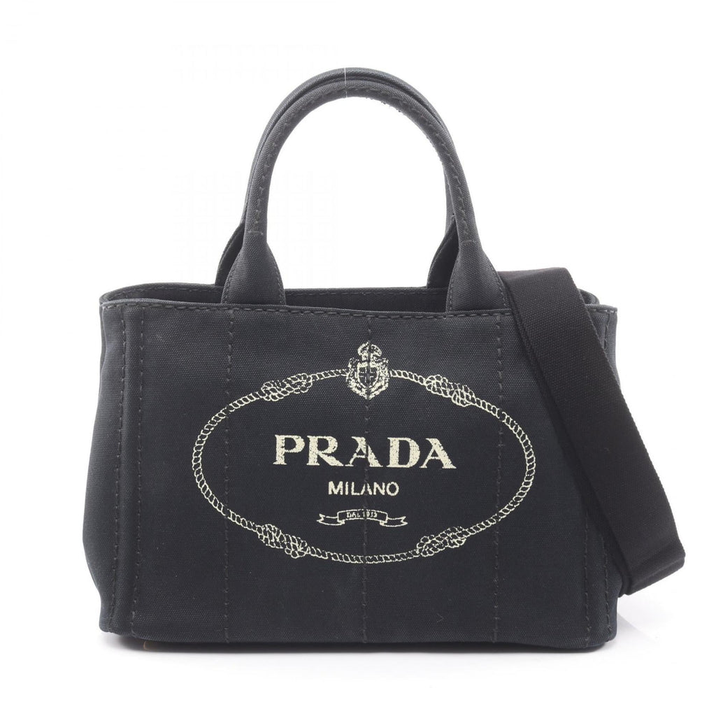 Prada Canapa Tote Bag, Canvas, Women's, Black