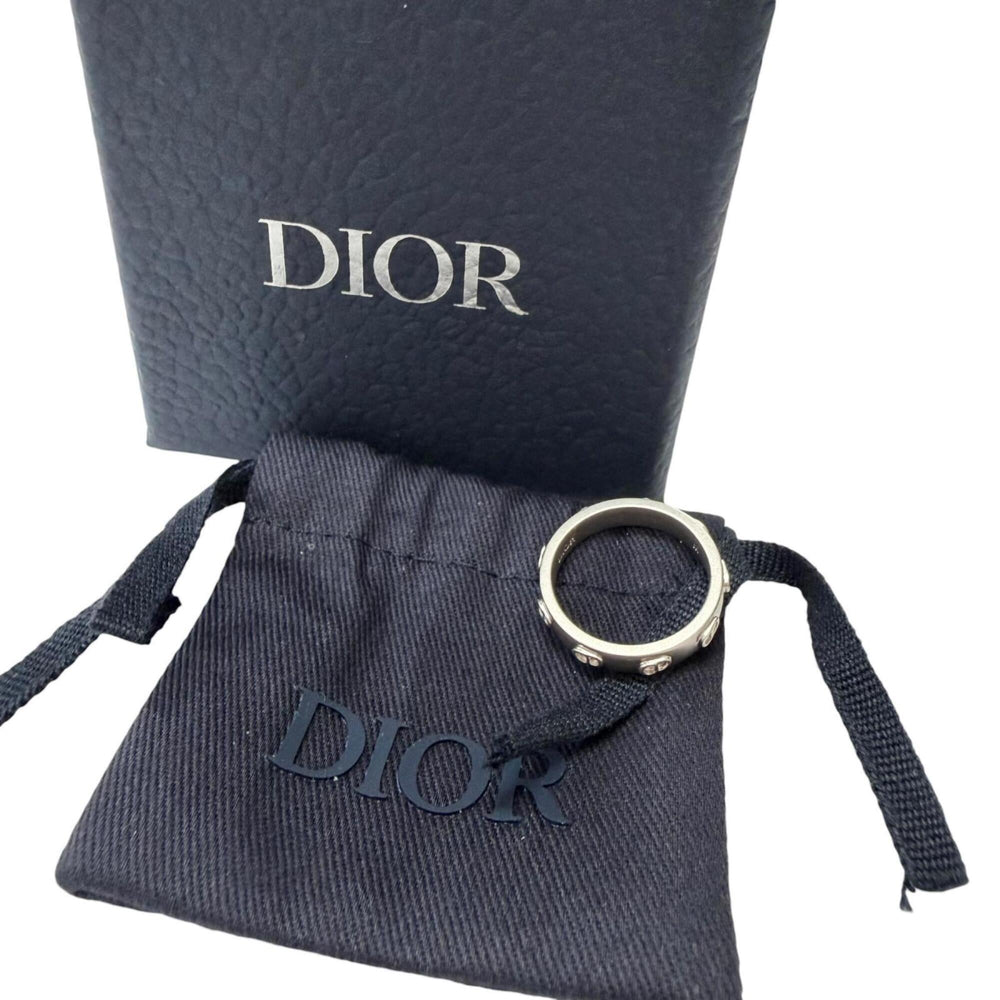 DIOR Homme R3472HOMST D990 AG925 CD Icon Ring, Silver, Size M, Weight 5.7g, Men's, with Box and Dust Bag — Like New