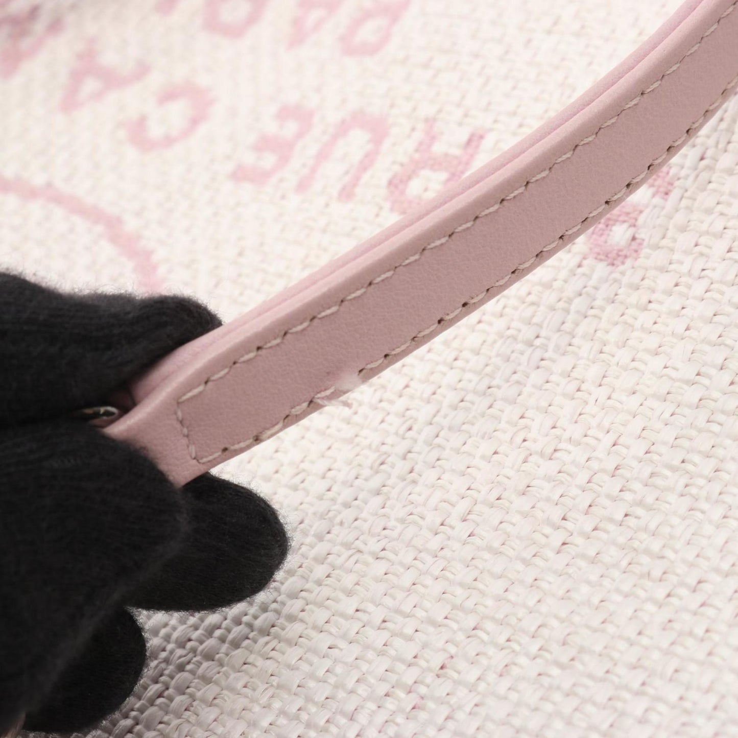 CHANEL Deauville Tote Bag, Canvas and Leather, Women's, White Pink, A67001