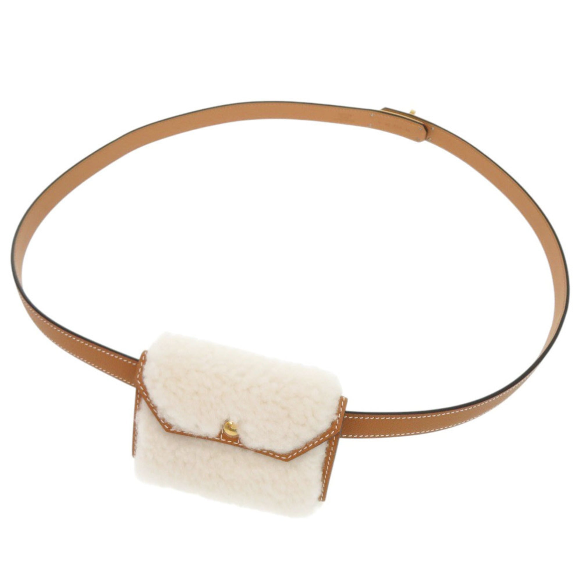 Hermes Kelly Pocket Teddy, Veau Epsom leather, wool, gold hardware, K stamp (made in 2025), waist bag, 0223HERMES — New - Store Return