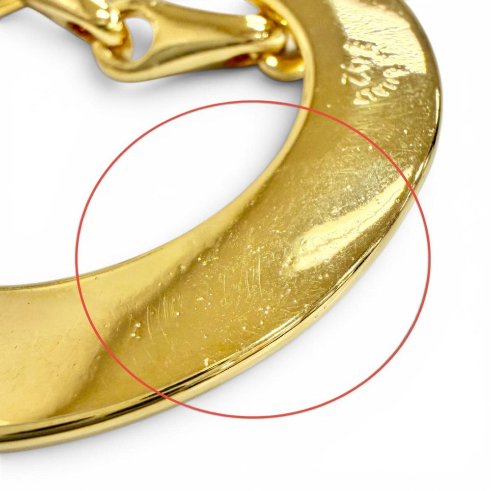 CELINE Vintage Circle Logo Design Chain Necklace Pendant Accessory Gold Made in Italy Women's — Like New