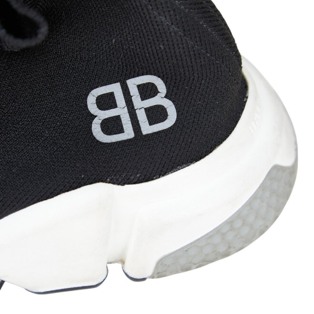 Balenciaga Speed Trainer Sneakers, Size 40, Black and White, Rubber Fabric, Men's, BALENCIAGA