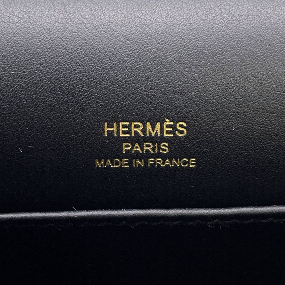 Hermes Shoulder Bag Geta Black Chevre Mysore B Stamp HERMES Handbag — Like New