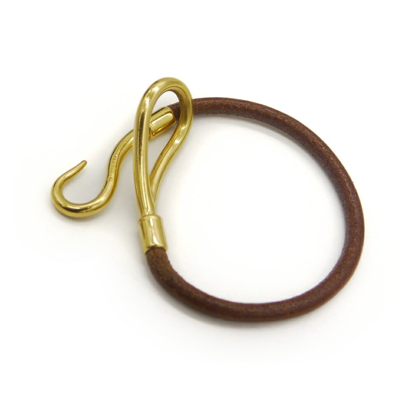 HERMES Jumbo Bracelet Leather Brown