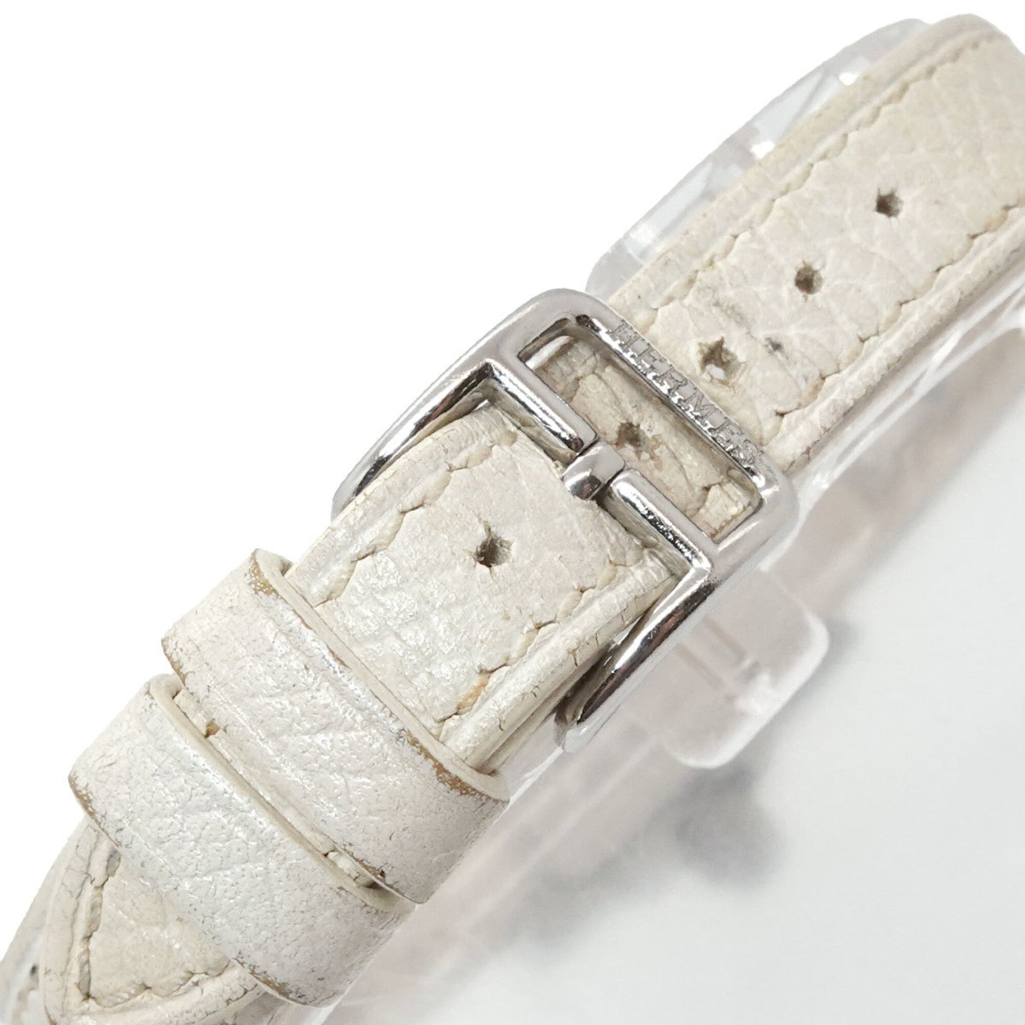 Hermes Medor Mini ME2 110 Women's Watch, Studded, White, Quartz Watch — Very Good