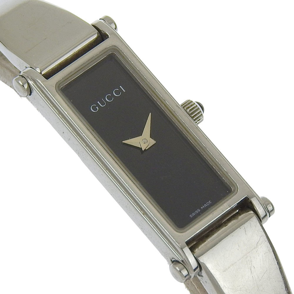 Gucci 1500L Stainless Steel Quartz Analog Watch with Black Dial for Women — Good