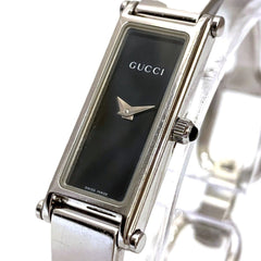 Gucci GUCCI Watch Square Bangle Total Weight 27g Stainless Steel Quartz Black Dial 1500L — Good