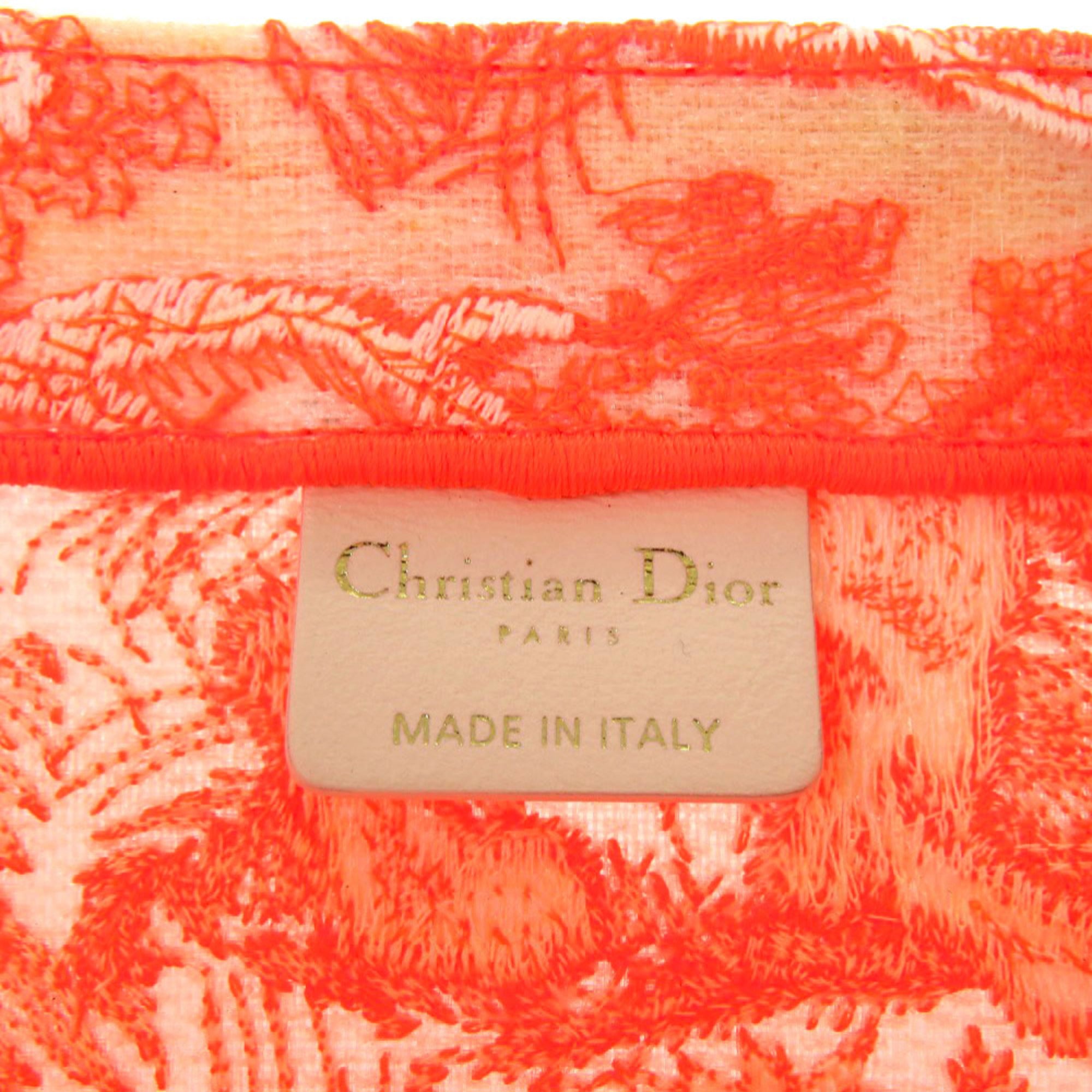 Like new Christian Dior Book Tote Toile de Jouy Embroidery Medium M1296ZROC_M057 Mesh Jacquard Orange Handbag 0751Christian — Like New