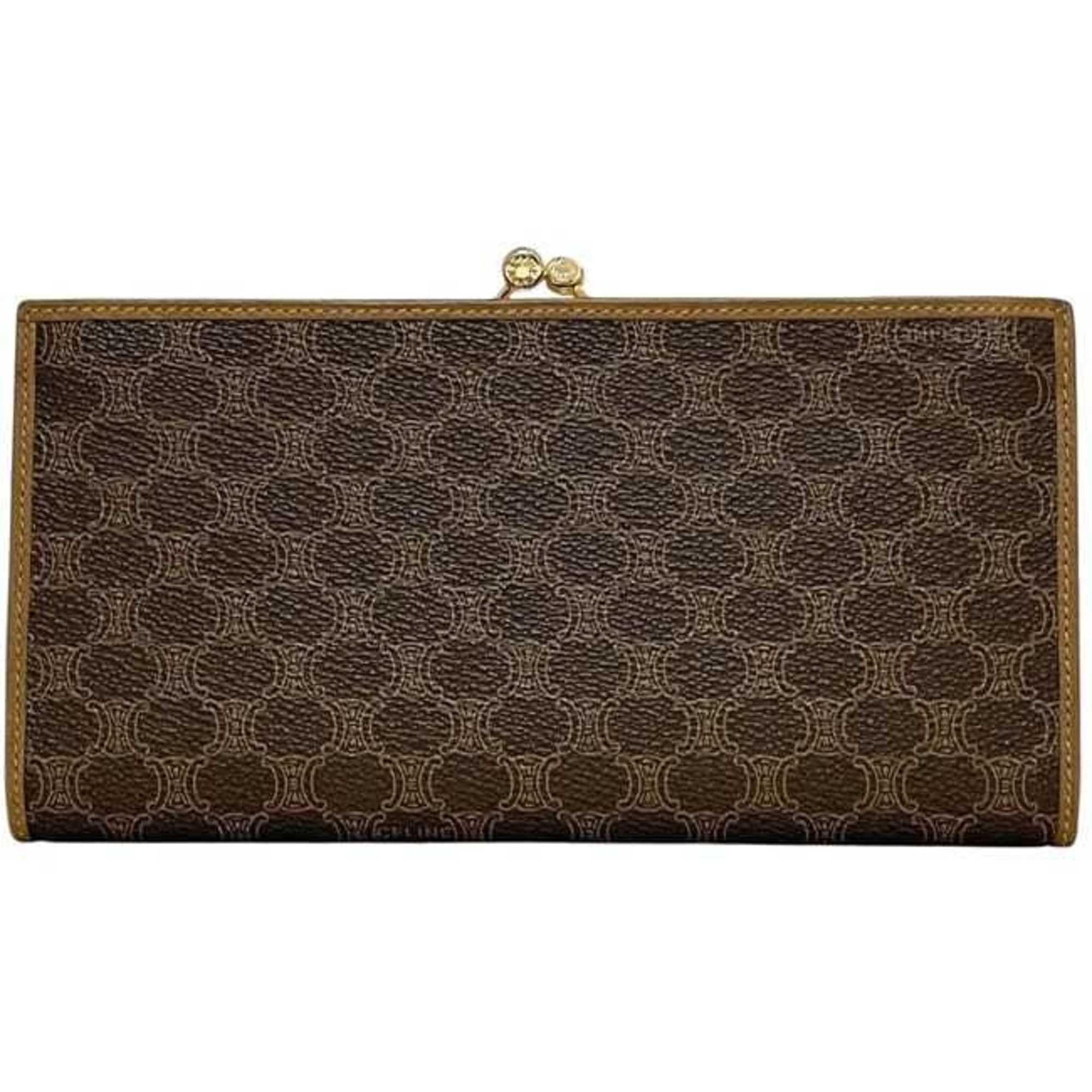 Celine bifold long wallet ec-24646 brown macadam PVC leather M05 CELINE women's and men's