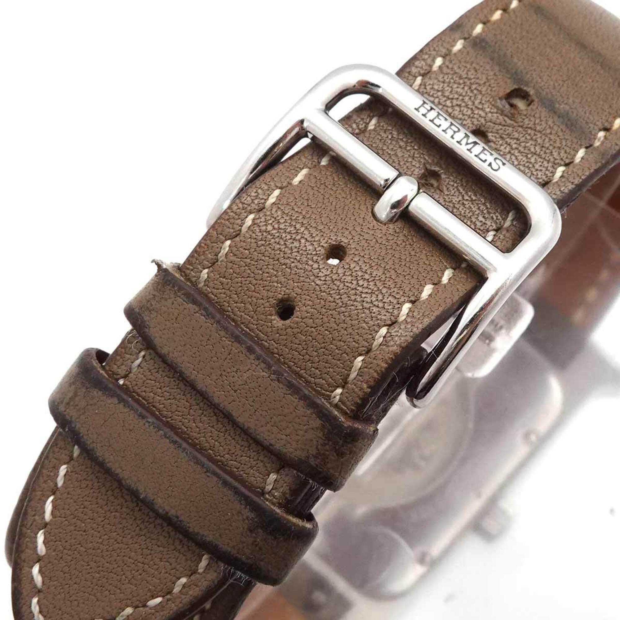 Hermes H-Watch HH1 810 Men's Watch Date White Gray Quartz H — Very Good