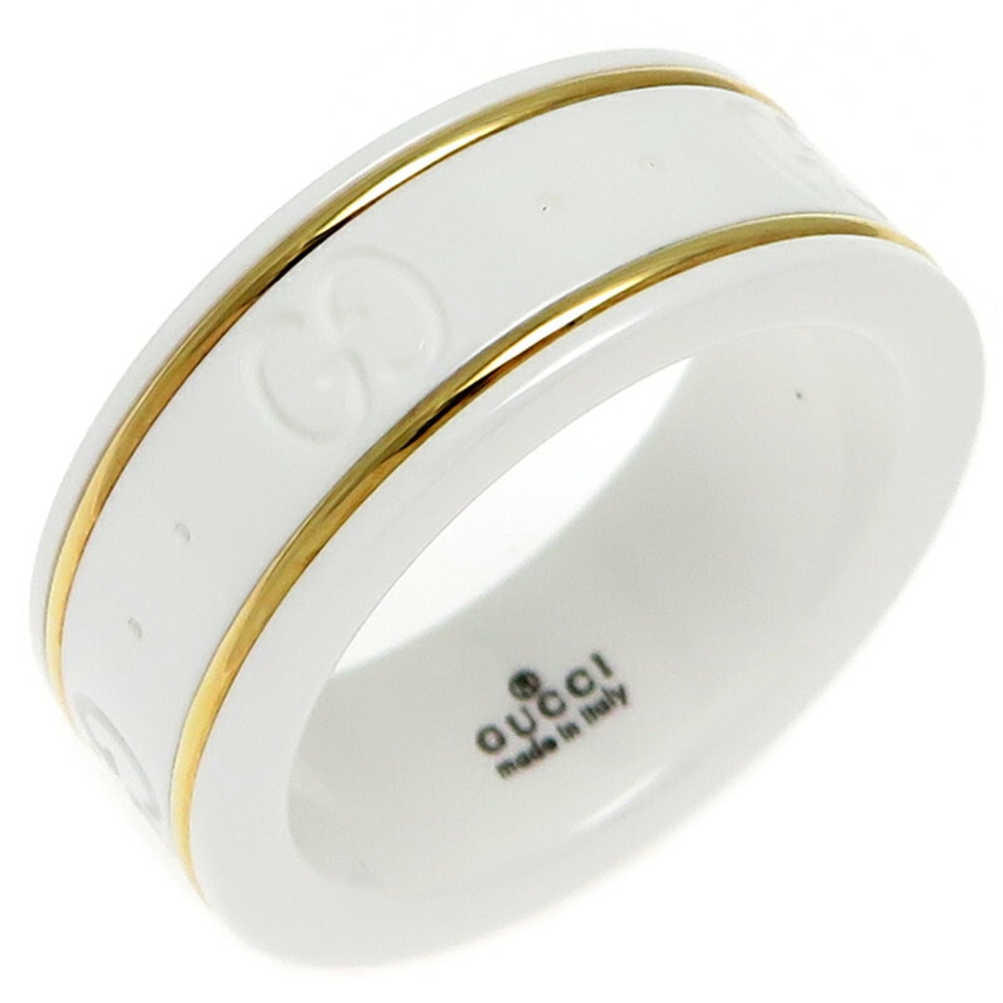 Gucci Icon Women's Ring, White Ceramic, Size 8