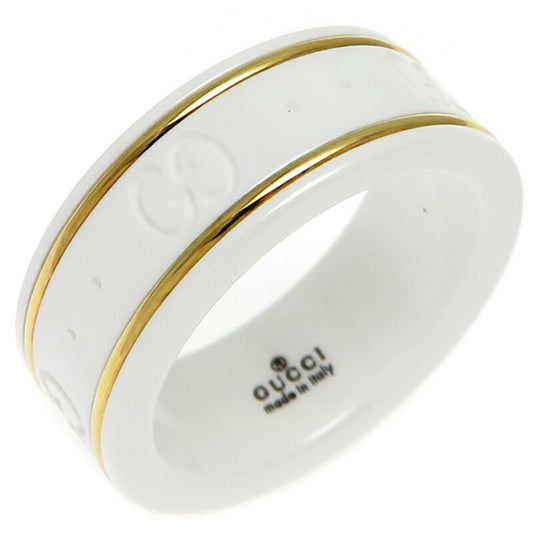 Gucci Icon Women's Ring, White Ceramic, Size 8