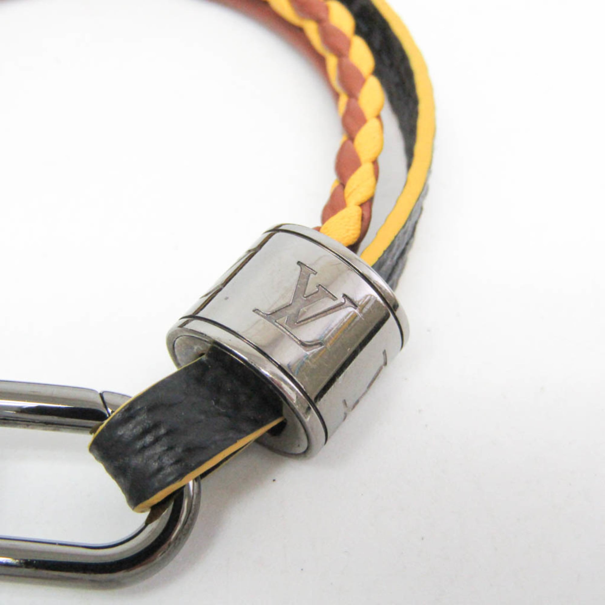 Louis Vuitton Damier Graphite LV Treble Bracelet M6423 Damier Graphite,Leather Bangle Black,Brown,Yellow