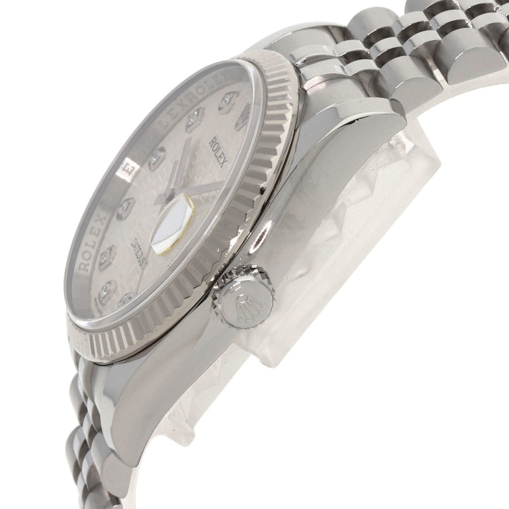 Rolex 116234G Datejust 10P Diamond Watch Stainless Steel SS K18WG Men's ROLEX — Good