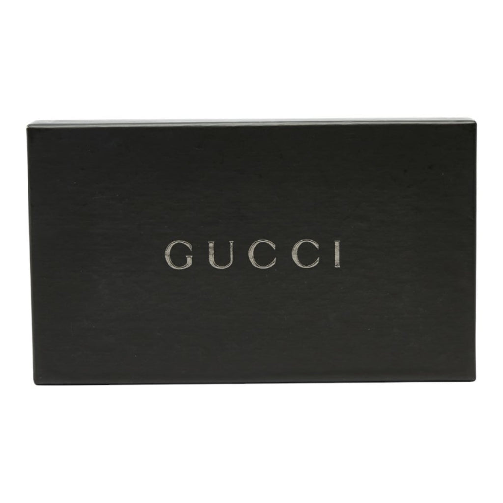 Gucci GG Canvas Long Wallet 035 1408 2150 Navy Black Leather Women's GUCCI