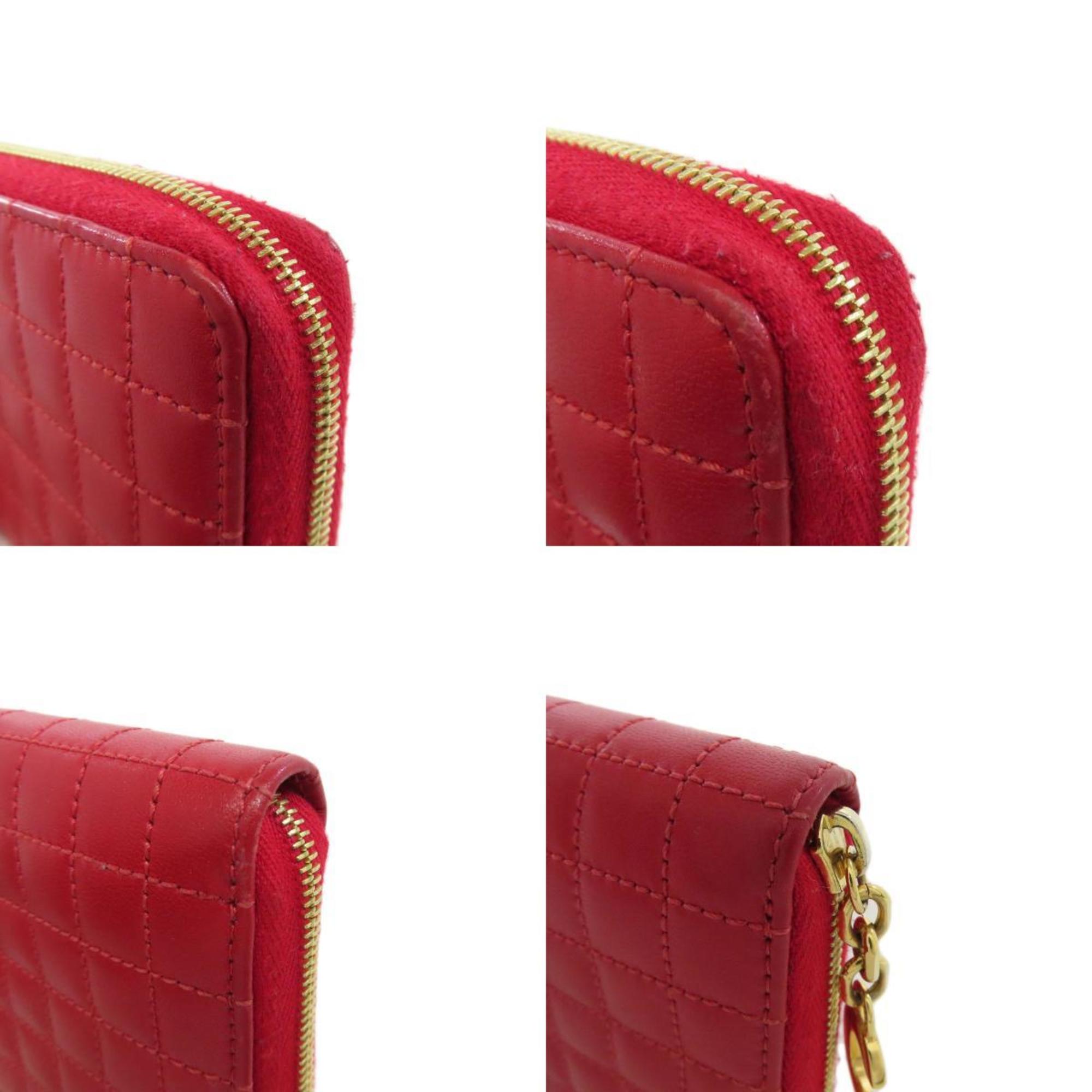 Celine C metal wallet/coin case leather women's