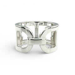 HERMES Everchaine d'Ancre AG925 Ring, 2021 model, Silver, Size 48, with case, Made in Italy, Weight: 5.6g, Women's — Like New