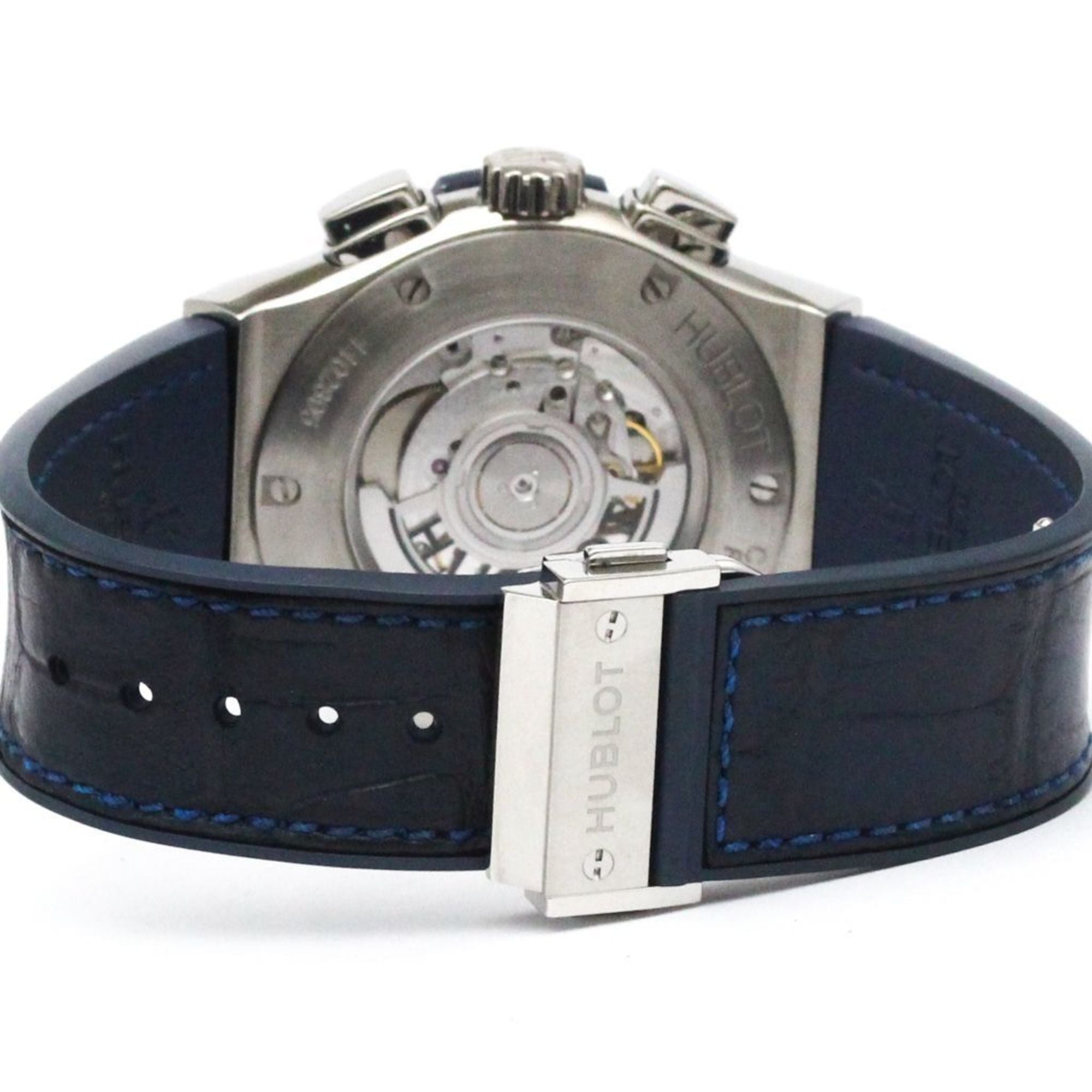 HUBLOT Classic Fusion Titanium Blue Mens Watch 521.NX.7170.LR Polished — Very Good