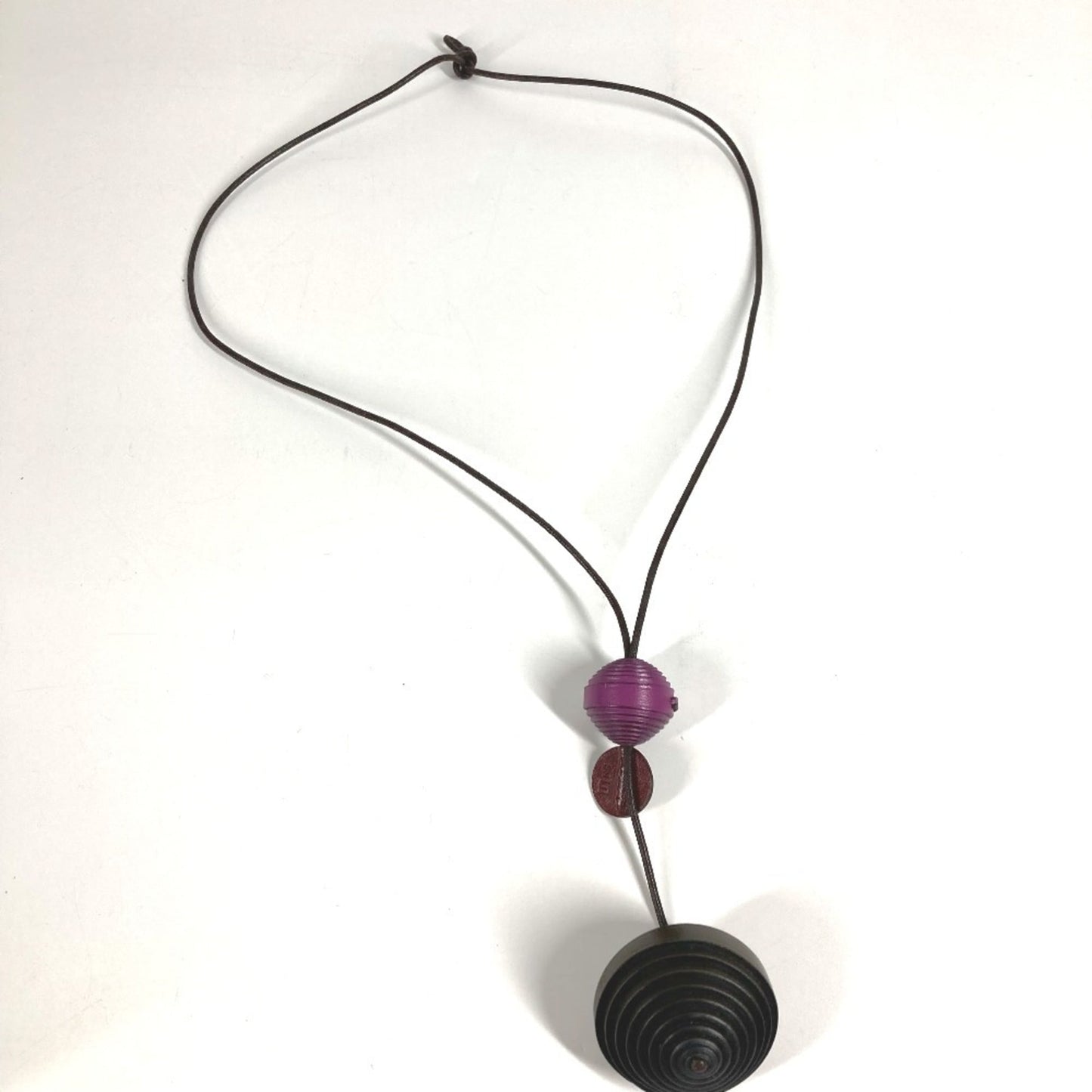 HERMES Jojoba Necklace, Accessory, Jewelry, Choker Leather, Women's, Purple