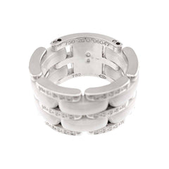 Chanel Ultra #52 Diamond Ring, Large, 18K White Gold, Ceramic 750 — Like New
