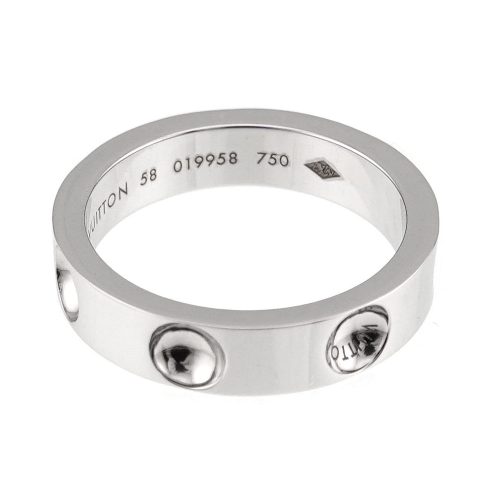 Louis Vuitton Petit Bague Empreinte Ring #58, 18K WG (White Gold 750) — Like New