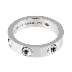Louis Vuitton Petit Bague Empreinte Ring #58, 18K WG (White Gold 750) — Like New