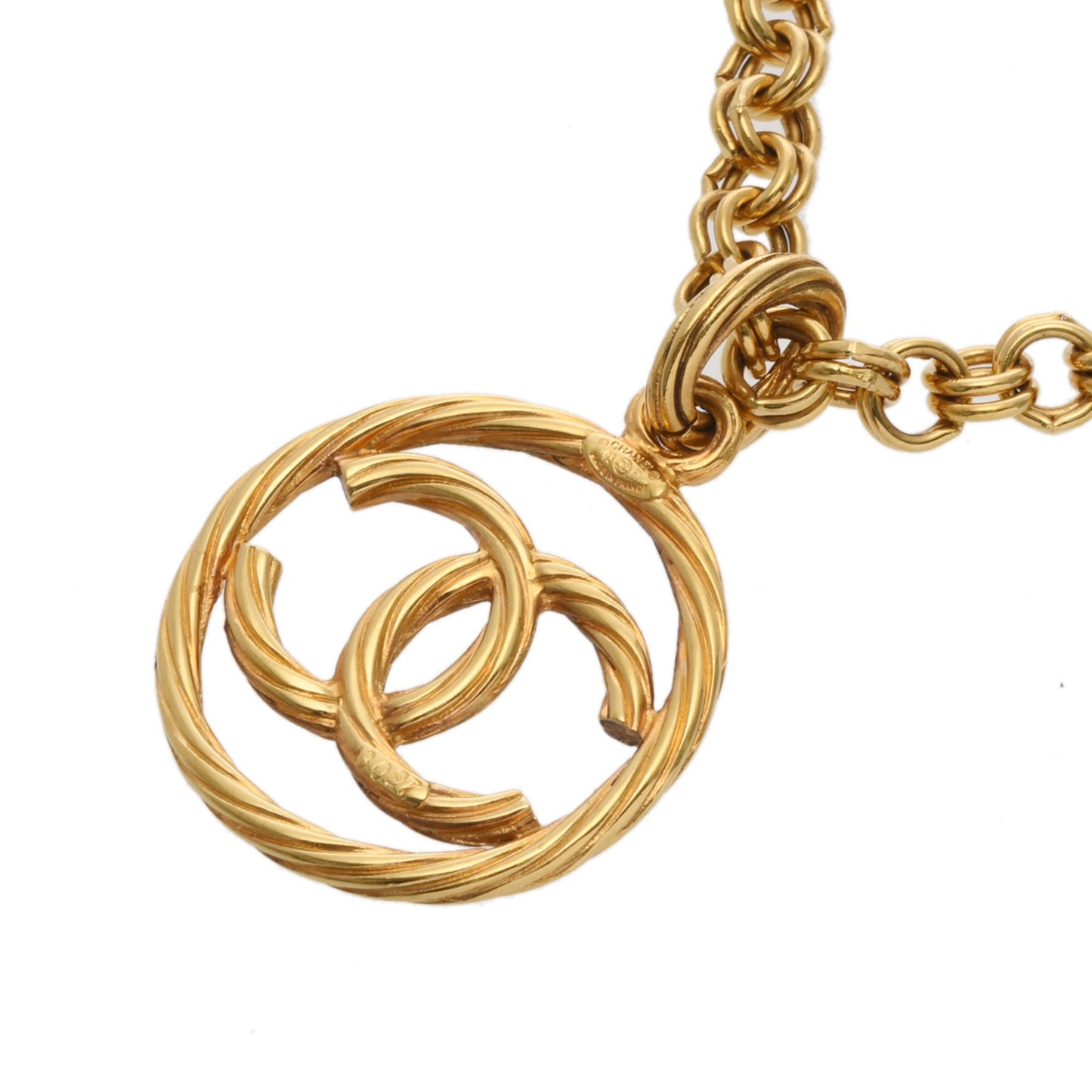 CHANEL Coco Mark Vintage 1993 Model Gold Hardware Women's GP Necklace A Rank Pre-owned Ginzo