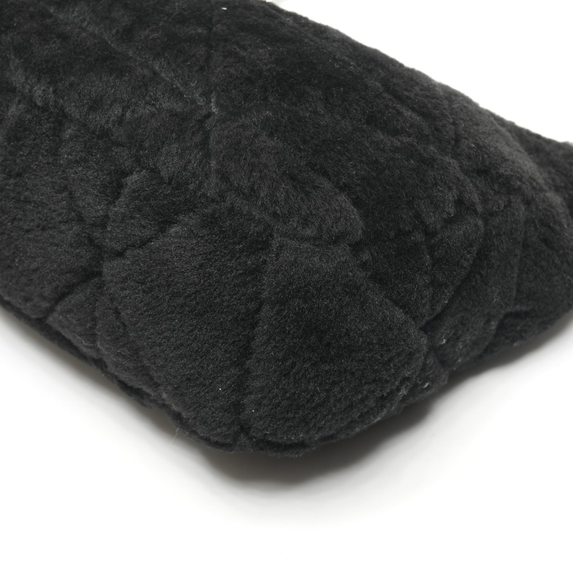 Prada Boa Mouton Shoulder Bag in Black