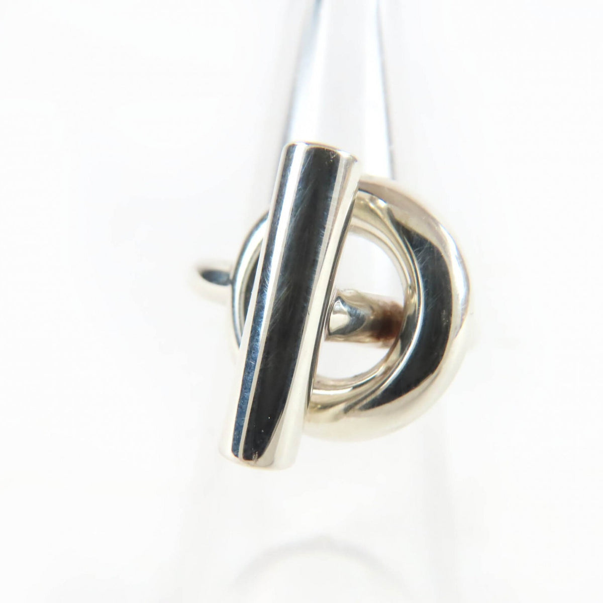 HERMES Echappé MM 925 Ring, 2024 Model, Silver, Size 48, with Case, Made in Italy, Weight 9.6g, Women's — Like New